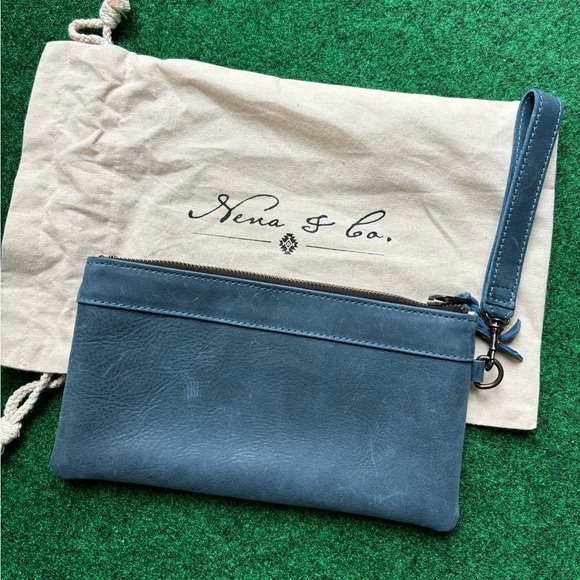 Nena & Co The Perfect Clutch- Mexico Collection- Full Leather- Typhoon - Picture 2 of 6